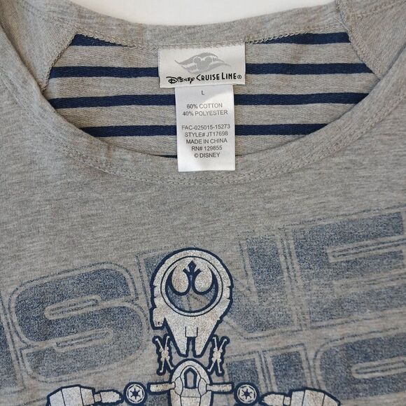 Disney Cruise Line Star Wars Lightweight Long Sleeve T-shirt Women’s L Gray - Picture 2 of 6